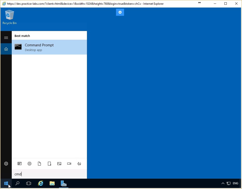 Figure 2.1 Screenshot of the PLABDC01 desktop